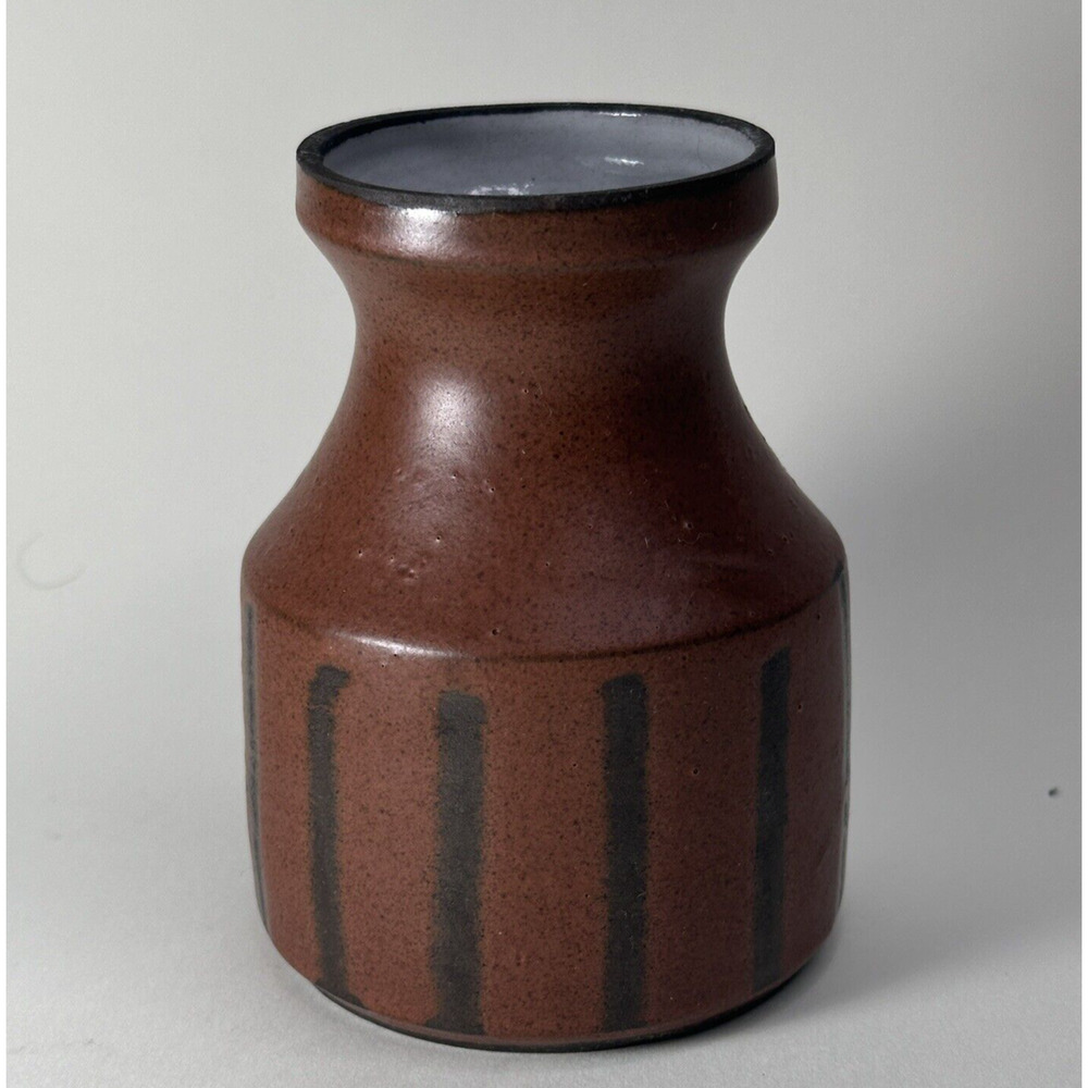 Ceramic Pottery Small Vase 4.5" Tall MCM Rustic Primitive MCM
